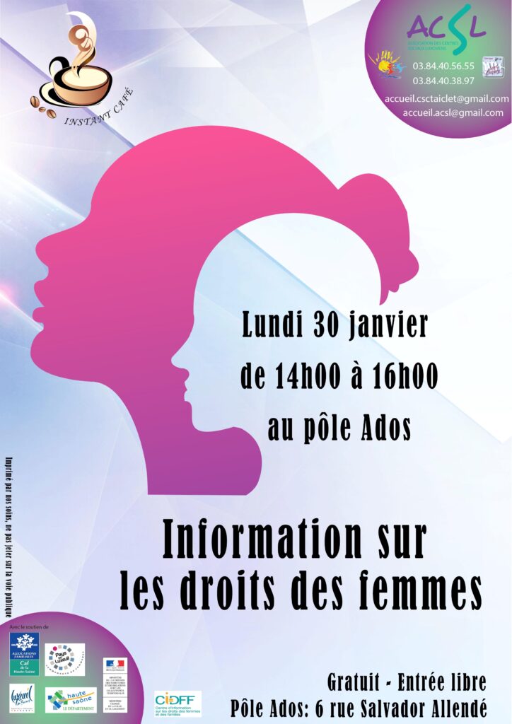 L'instant Café -Droits des Femmes - Lundi 30 janvier