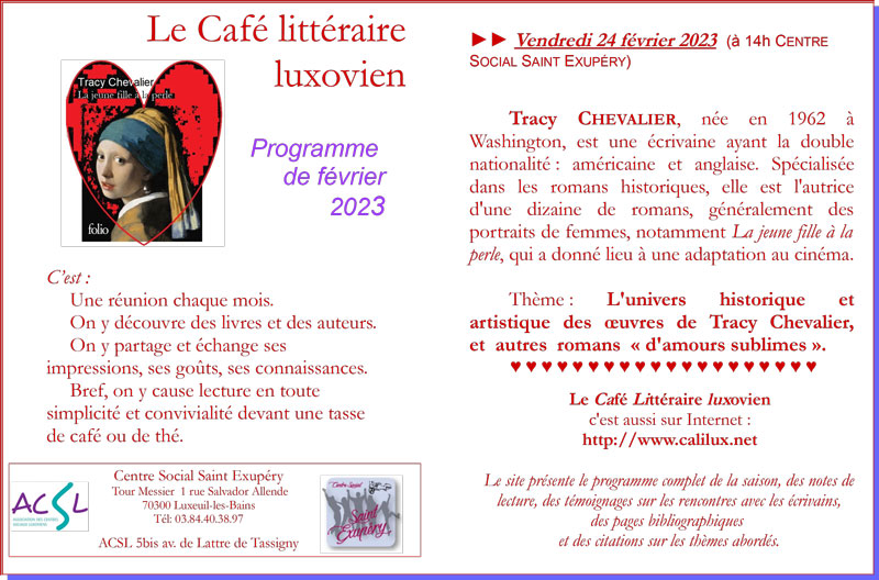 Café Littéraire - Programme du mois de février
