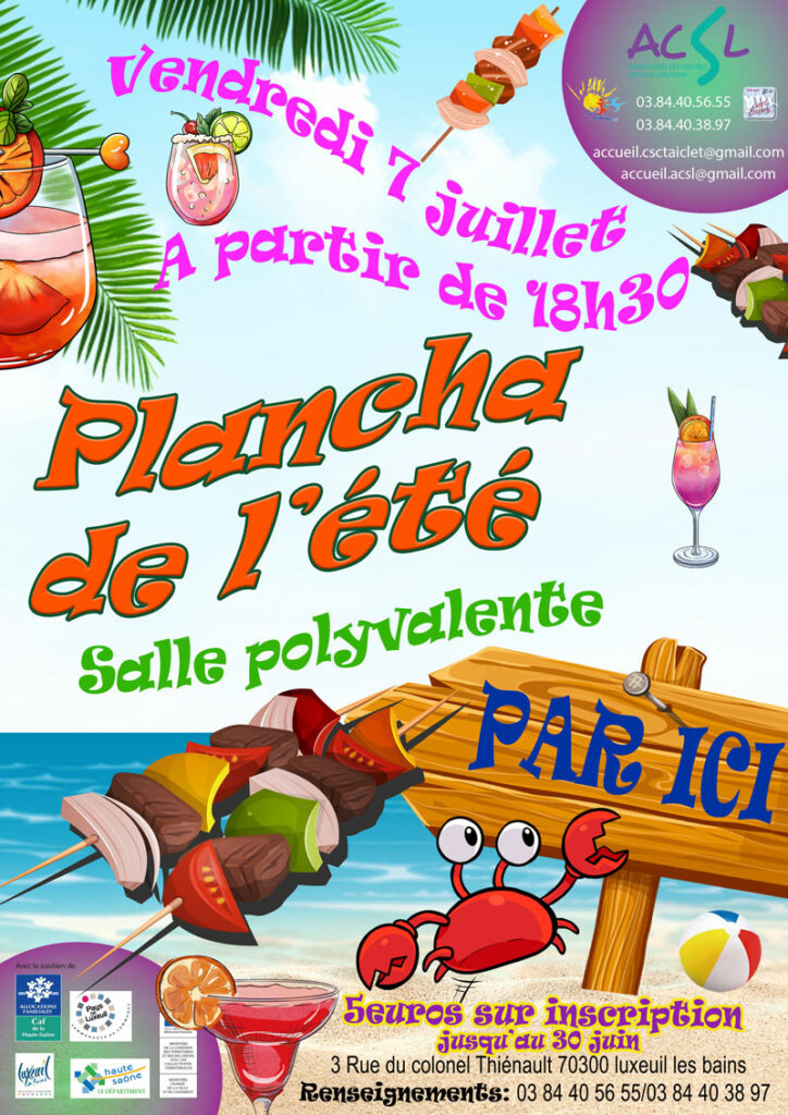 Soirée Plancha - Vendredi 7 juillet - à partir de 18h30