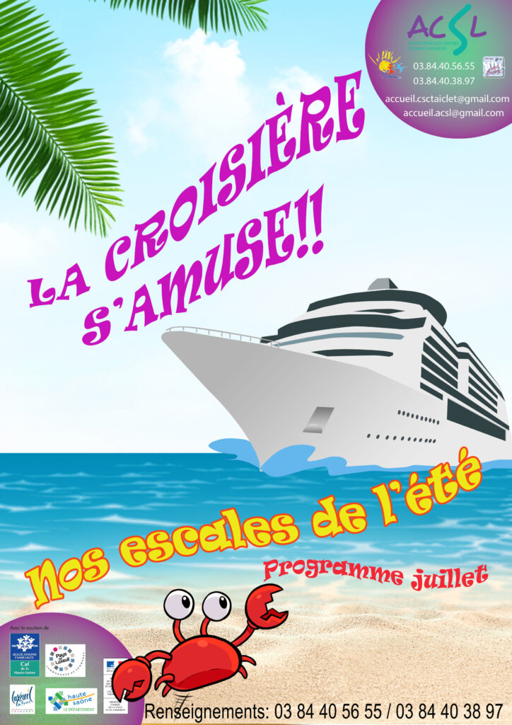 La croisière s'amuse - Programme d'activités de l'été