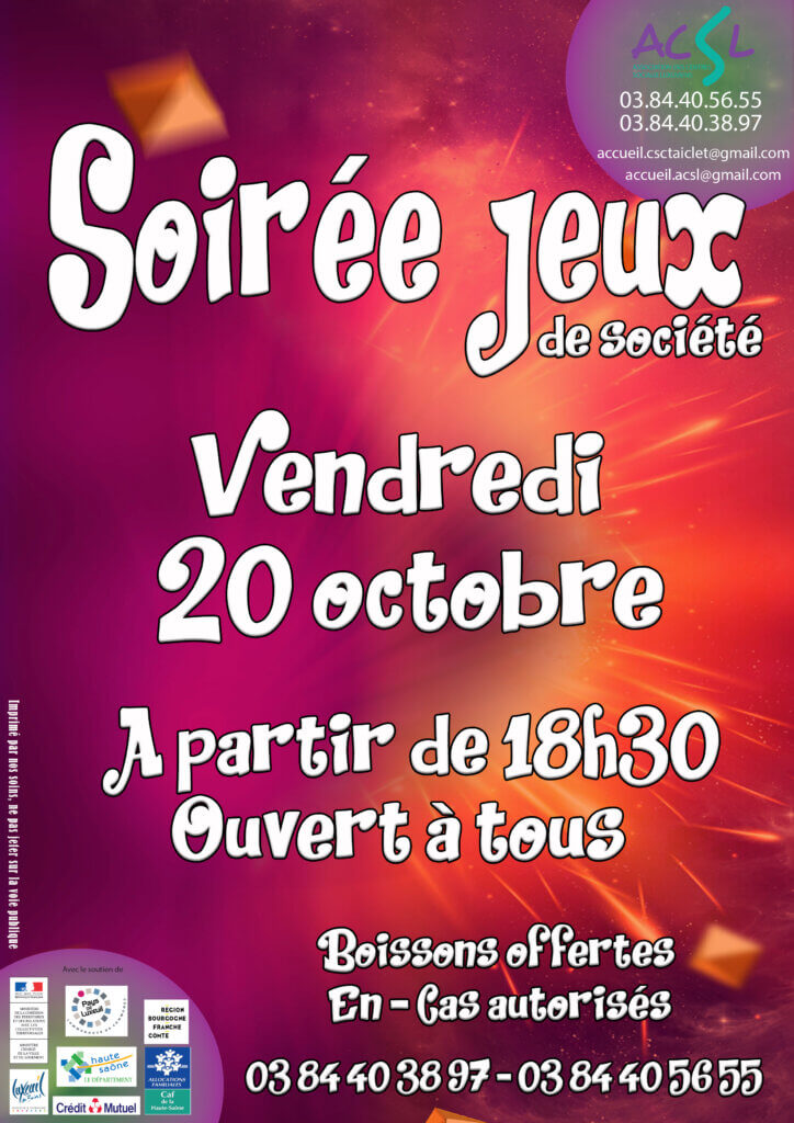 Visuel soirée jeux du 20 octobre