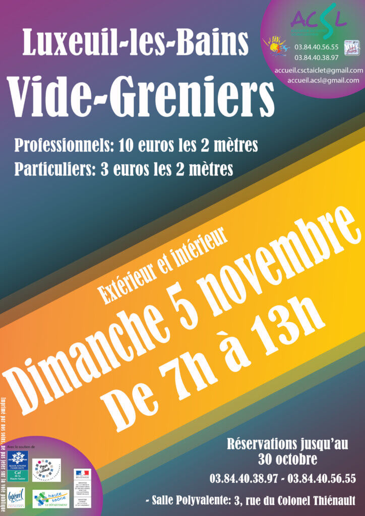 Visuel du vide-greniers du 5 novembre