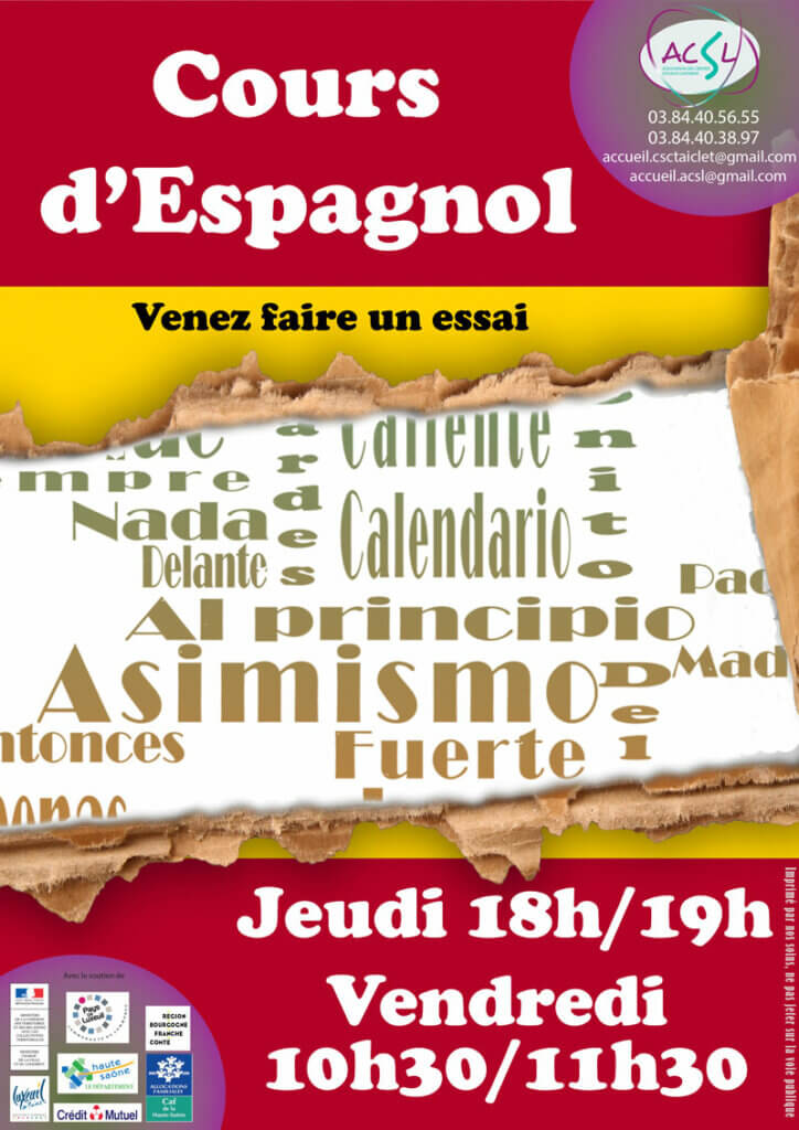 Affiche pour les cours d'espagnol débutants