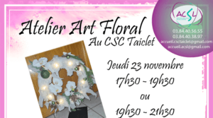 Visuel bannière de la promotion de l'atelier d'art floral en novembre