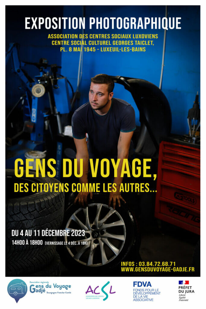 Affiche de l'exposition photo "Gens du voyage...des citoyens comme les autres"