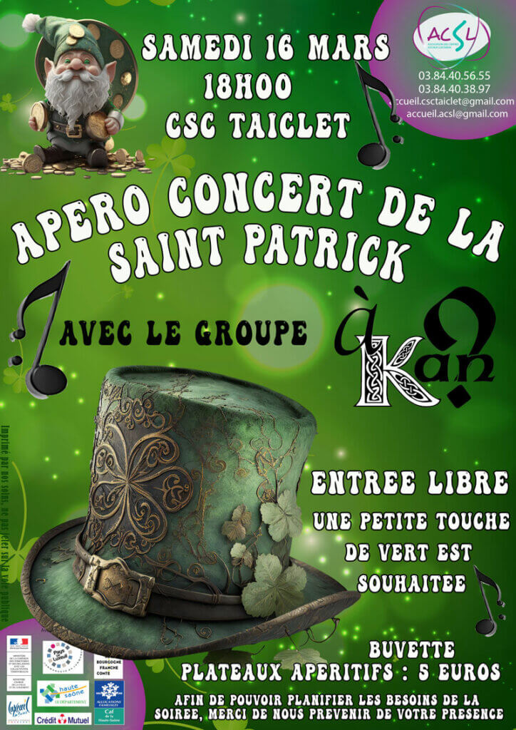 Visuel de la soirée Apéro Concert du 16 mars 2024